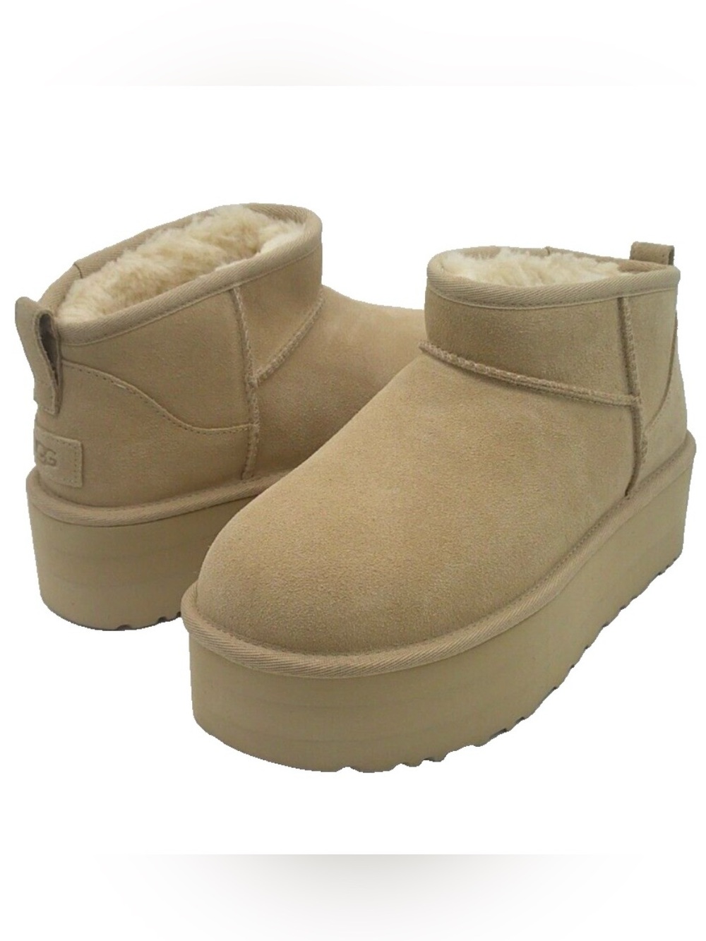 UGG ULTRA MINI ANKLE PLATFORM WOMEN BOOTS SUEDE DRIFTWOOD size 10